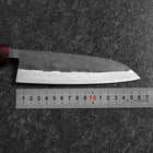 Santoku Revêtement inox Blue Steel #2 Kurouchi Manche en Zelkova 165mm-[Musashi]-[Couteaux de cuisine japonais]