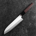 Santoku Revêtement inox Blue Super Poli Manche en Buffle et Ébène 180mm-[Musashi]-[Couteaux de cuisine japonais]