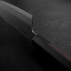 Santoku Revêtement inox Blue Super Poli Manche en Buffle et Ébène 180mm-[Musashi]-[Couteaux de cuisine japonais]