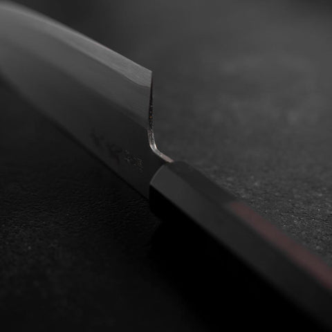 Santoku Revêtement inox Blue Super Poli Manche en Buffle et Ébène 180mm-[Musashi]-[Couteaux de cuisine japonais]