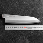 Santoku Revêtement inox Blue Super Poli Manche en Buffle et Ébène 180mm-[Musashi]-[Couteaux de cuisine japonais]