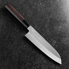 Santoku Revêtement inox Blue Super Poli Manche en Buffle et Ébène 180mm-[Musashi]-[Couteaux de cuisine japonais]