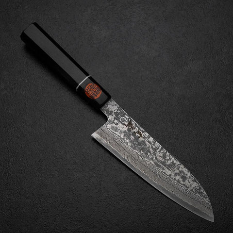 Santoku SG-2 Damas Manche en Ébène 165mm-[Musashi]-[Couteaux de cuisine japonais]