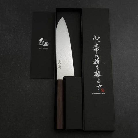 Santoku SG-2 Damas Manche en Ébène 180mm-[Musashi]-[Couteaux de cuisine japonais]