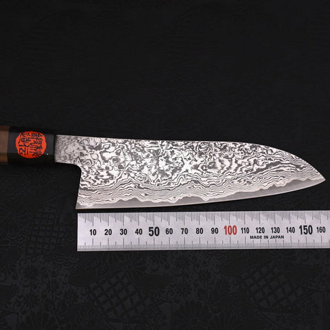 Santoku SG-2 Damas Noir Manche en Noyer 180mm-[Musashi]-[Couteaux de cuisine japonais]