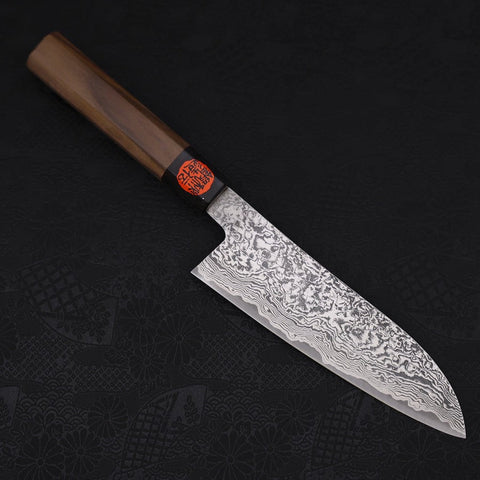 Santoku SG-2 Damascus Walnut Handle 165mm (6.5”)-[Musashi]-[Couteaux de cuisine japonais]
