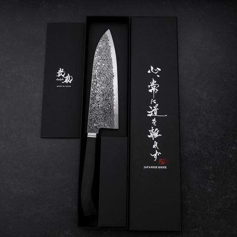 Santoku SG-2 Kurozome Damas Manche en Ébène 180mm-[Musashi]-[Couteaux de cuisine japonais]
