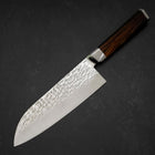 Santoku SG-2 Mirror Tsuchime Damascus Octagonal Mahogany Handle 180mm-[Musashi]-[Japanese-Kitchen-Knives]