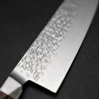 Santoku SG-2 Mirror Tsuchime Damascus Octagonal Mahogany Handle 180mm-[Musashi]-[Japanese-Kitchen-Knives]
