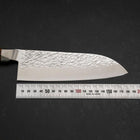 Santoku SG-2 Mirror Tsuchime Damascus Octagonal Mahogany Handle 180mm-[Musashi]-[Japanese-Kitchen-Knives]