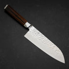 Santoku SG-2 Mirror Tsuchime Damascus Octagonal Mahogany Handle 180mm-[Musashi]-[Japanese-Kitchen-Knives]