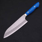 Santoku SG-2 Tsuchime Manche en Turquoise Bleu 170mm-[Musashi]-[Couteaux de cuisine japonais]