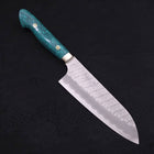 Santoku SG-2 Tsuchime Manche en Turquoise Vert 170mm-[Musashi]-[Couteaux de cuisine japonais]