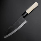 Santoku SK Steel Kurouchi Kurigata Manche en Magnolia 165mm-[Musashi]-[Couteaux de cuisine japonais]
