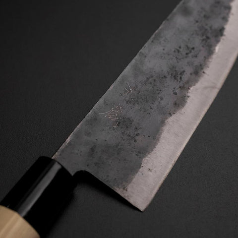 Santoku SK Steel Kurouchi Kurigata Manche en Magnolia 165mm-[Musashi]-[Couteaux de cuisine japonais]