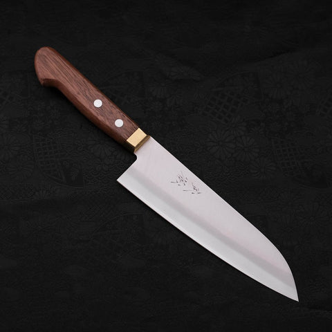 Santoku SK Steel Poli Manche Occidental en Noyer 165mm-[Musashi]-[Couteaux de cuisine japonais]