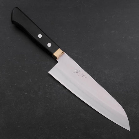 Santoku SK Steel Polished Black Western Cherry Handle 165mm-[Musashi]-[Couteaux de cuisine japonais]