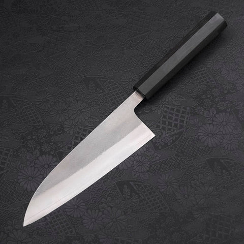 Santoku SKD11 Nashiji Manche en Ébène 165mm-[Musashi]-[Couteaux de cuisine japonais]