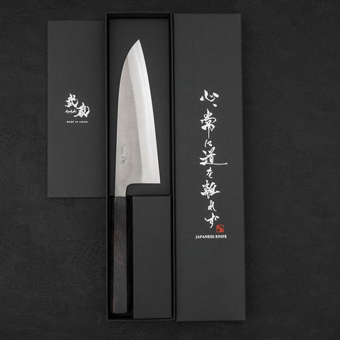 Santoku SKD11 Nashiji Manche en Ébène 165mm-[Musashi]-[Couteaux de cuisine japonais]