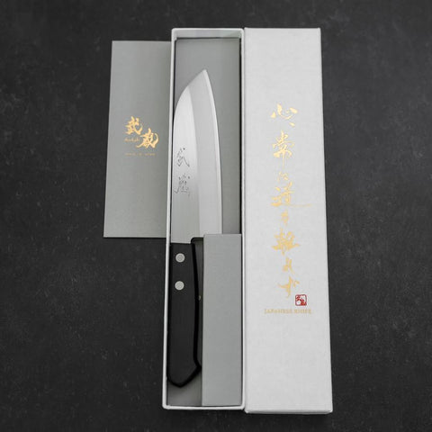 Santoku SKD12 Poli Manche Occidental Noir 140mm-[Musashi]-[Couteaux de cuisine japonais]