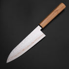 Santoku SLD Damas coloré Tsuchime au Nickel Manche en Olivier 170mm Édition limitée-[Musashi]-[Couteaux de cuisine japonais]