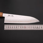 Santoku SLD Damas coloré Tsuchime au Nickel Manche en Olivier 170mm Édition limitée-[Musashi]-[Couteaux de cuisine japonais]