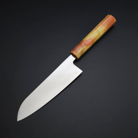 Santoku SLD Miroir Manche Coucher de Soleil Orange 170mm-[Musashi]-[Couteaux de cuisine japonais]