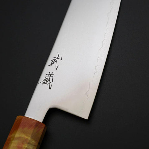 Santoku SLD Miroir Manche Coucher de Soleil Orange 170mm-[Musashi]-[Couteaux de cuisine japonais]