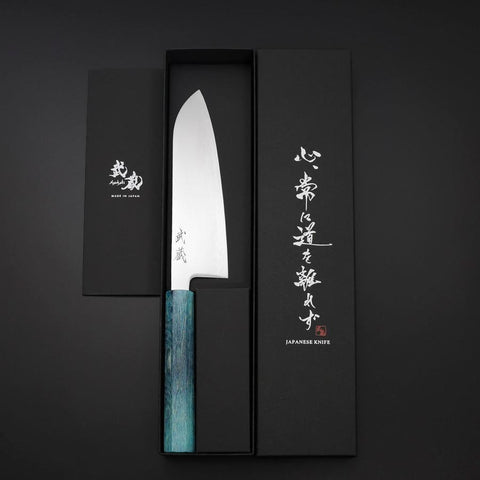 Santoku SLD Miroir Manche Rivage de Corail 170mm-[Musashi]-[Couteaux de cuisine japonais]