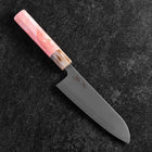 Santoku SLD Miroir Manche en Buffle et Érable Rose Foncé 170mm-[Musashi]-[Couteaux de cuisine japonais]