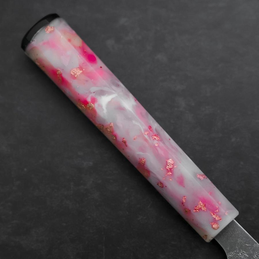 Santoku SLD Nashiji Washi Manche Océan Rose Sakura et Or 165mm-[Musashi]-[Couteaux de cuisine japonais]