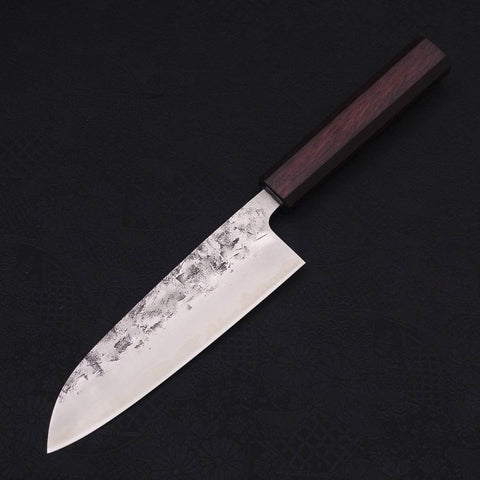 Santoku SLD Nashiji Washi Manche Urushi Pourpre 165mm-[Musashi]-[Couteaux de cuisine japonais]