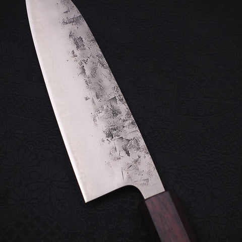Santoku SLD Nashiji Washi Manche Urushi Pourpre 165mm-[Musashi]-[Couteaux de cuisine japonais]