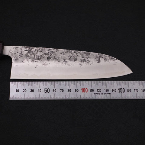 Santoku SLD Nashiji Washi Manche Urushi Pourpre 165mm-[Musashi]-[Couteaux de cuisine japonais]