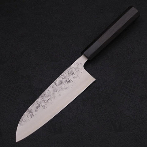 Santoku SLD Nashiji Washi Manche en Buffle et Ébène 165mm-[Musashi]-[Couteaux de cuisine japonais]