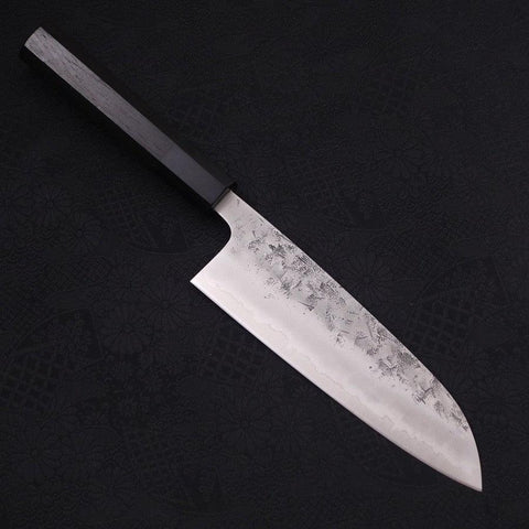 Santoku SLD Nashiji Washi Manche en Buffle et Ébène 165mm-[Musashi]-[Couteaux de cuisine japonais]