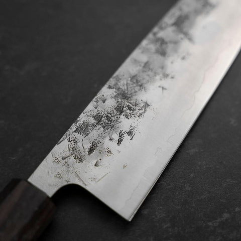Santoku SLD Nashiji Washi Manche en Cerisier et Doubles Embouts en Bois de Rose 165mm-[Musashi]-[Couteaux de cuisine japonais]