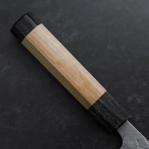 Santoku SLD Nashiji Washi Manche en Cerisier et Doubles Embouts en Bois de Rose 165mm-[Musashi]-[Couteaux de cuisine japonais]