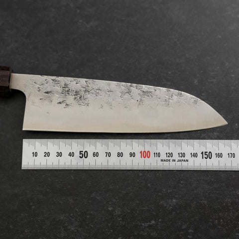 Santoku SLD Nashiji Washi Manche en Cerisier et Doubles Embouts en Bois de Rose 165mm-[Musashi]-[Couteaux de cuisine japonais]