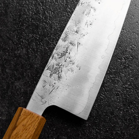 Santoku SLD Nashiji Washi Manche en Chêne 165mm-[Musashi]-[Couteaux de cuisine japonais]