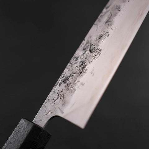 Santoku SLD Nashiji Washi Manche en Ishime Noir 165mm-[Musashi]-[Couteaux de cuisine japonais]