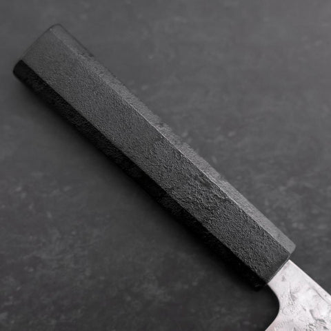 Santoku SLD Nashiji Washi Manche en Ishime Noir 165mm-[Musashi]-[Couteaux de cuisine japonais]