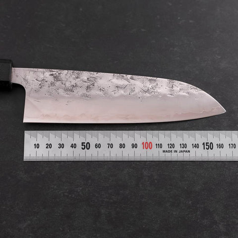 Santoku SLD Nashiji Washi Manche en Ishime Noir 165mm-[Musashi]-[Couteaux de cuisine japonais]