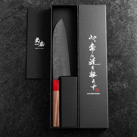 Santoku SLD Nashiji Washi Manche en Noyer 165mm-[Musashi]-[Couteaux de cuisine japonais]