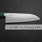 Santoku SLD Nickel en Vague Damas Manche Urushi Vert 165mm-[Musashi]-[Couteaux de cuisine japonais]
