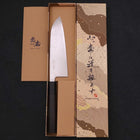 Santoku SLD Nickel en Vagues Damas Manche en Buffle et Ébène 165mm-[Musashi]-[Couteaux de cuisine japonais]
