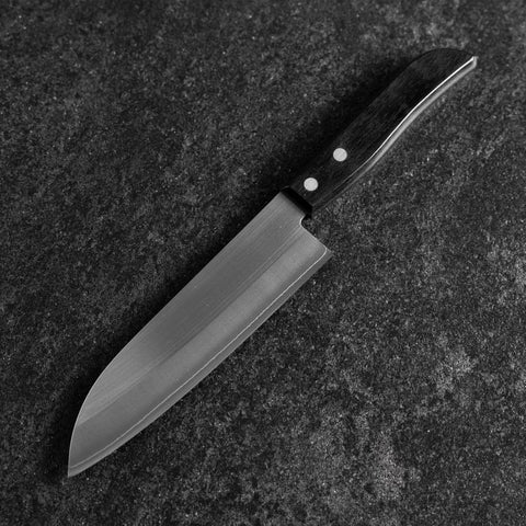 Santoku SLD Poli Manche Occidental Noir 165mm (Tsuba Nashi)-[Musashi]-[Couteaux de cuisine japonais]