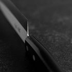 Santoku SLD Poli Manche Occidental Noir 165mm (Tsuba Nashi)-[Musashi]-[Couteaux de cuisine japonais]