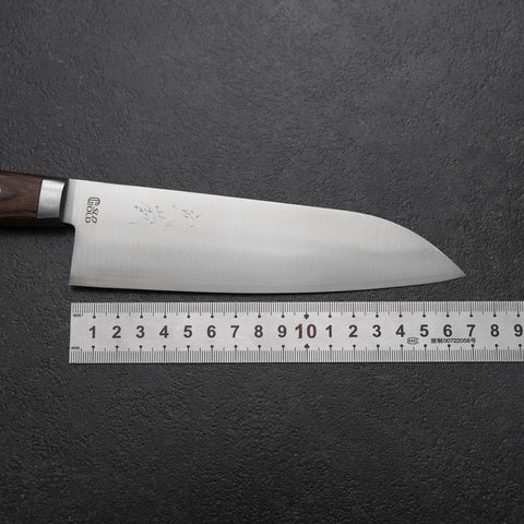 Santoku SLD Poli Manche en Acajou Occidental 165mm-[Musashi]-[Couteaux de cuisine japonais]
