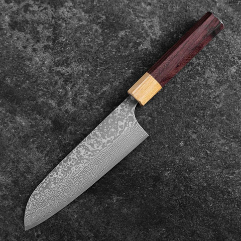 Santoku SPG-Strix Damas Manche Shitan 165mm-[Musashi]-[Couteaux de cuisine japonais]